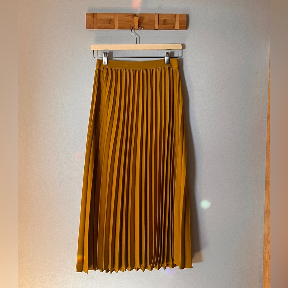 a new day Mustard Maxi Pleated Skirt